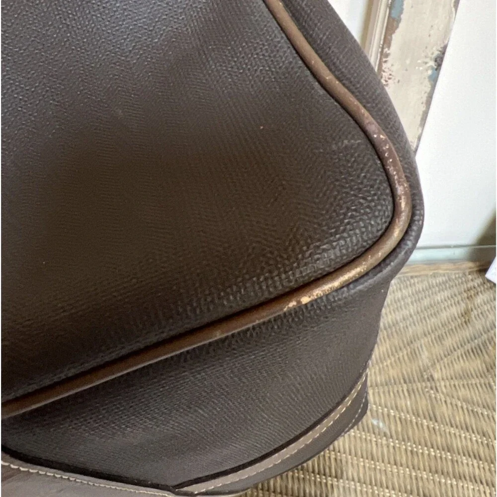 Dunhill Boston Weekender Bag Brown Leather & Coated Canvas Dunhill Lock/Key Tag